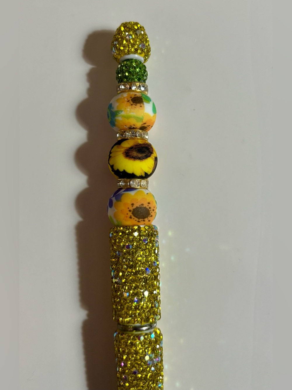 NIP Sunflower beaded pen